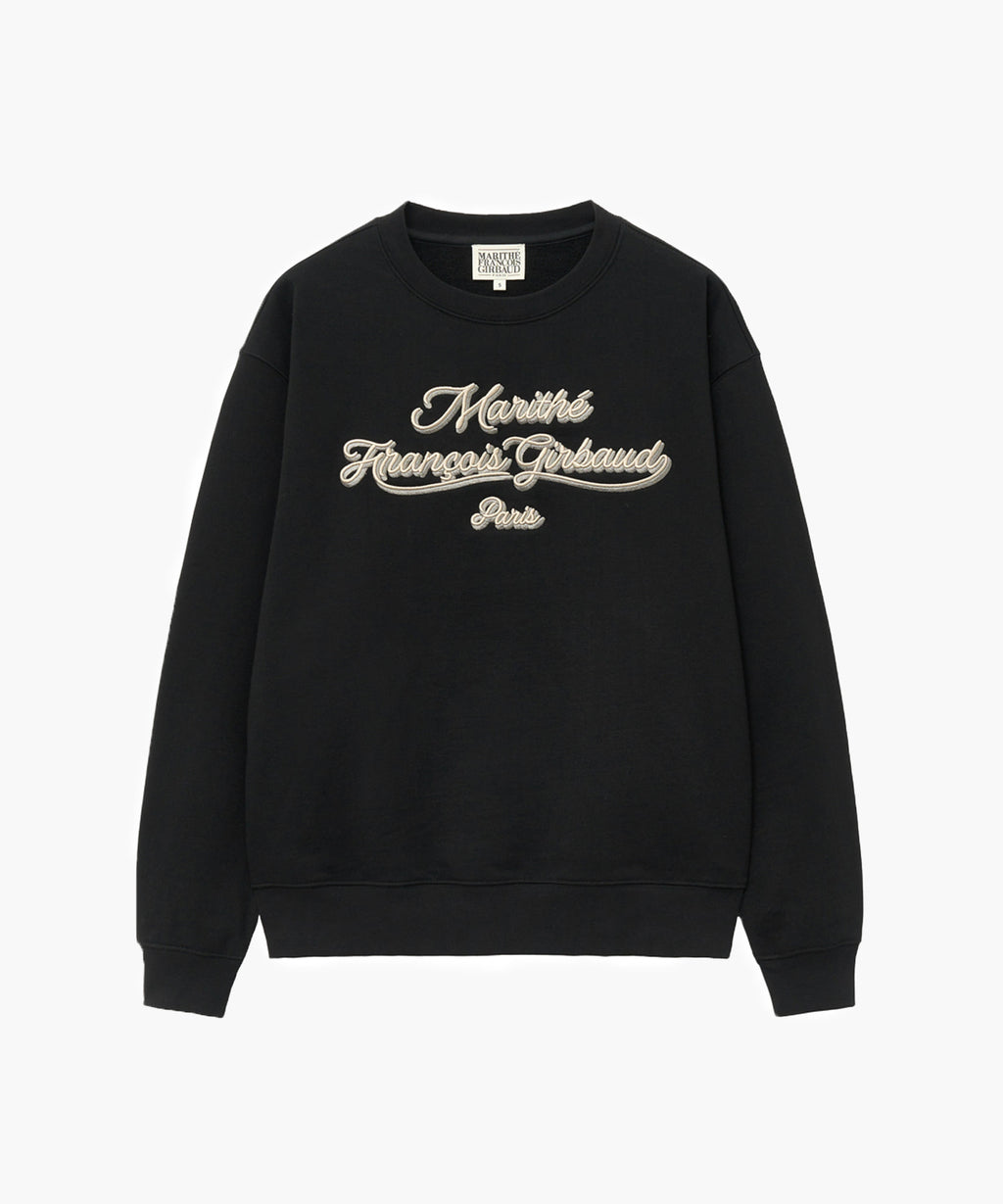 Marithe & Francois Girbaud - Lettering Embroidery Oversized Sweatshirt (Black) product image 1 | TRAB K-Fashion Australia