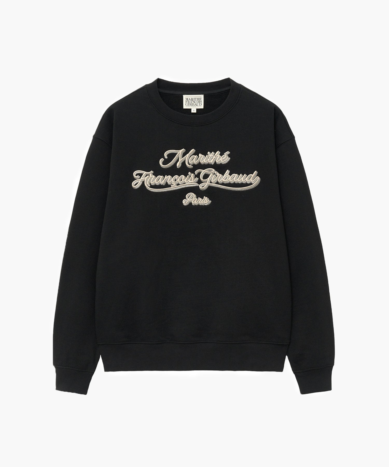 Marithe & Francois Girbaud - Lettering Embroidery Oversized Sweatshirt (Black) product image 1 | TRAB K-Fashion Australia