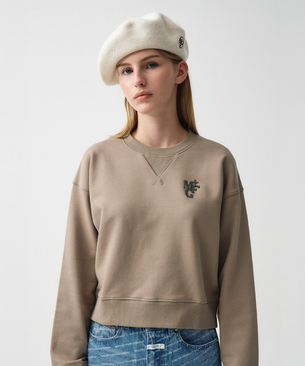 Marithe & Francois Girbaud - M+fg Crop Sweatshirt (Beige) product image 1 | TRAB K-Fashion Australia