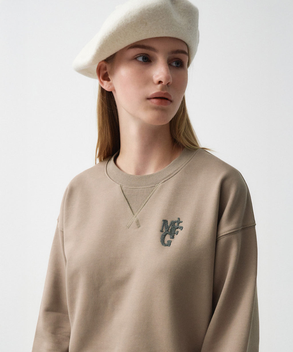 Marithe & Francois Girbaud - M+fg Crop Sweatshirt (Beige) product image 2 | TRAB K-Fashion Australia
