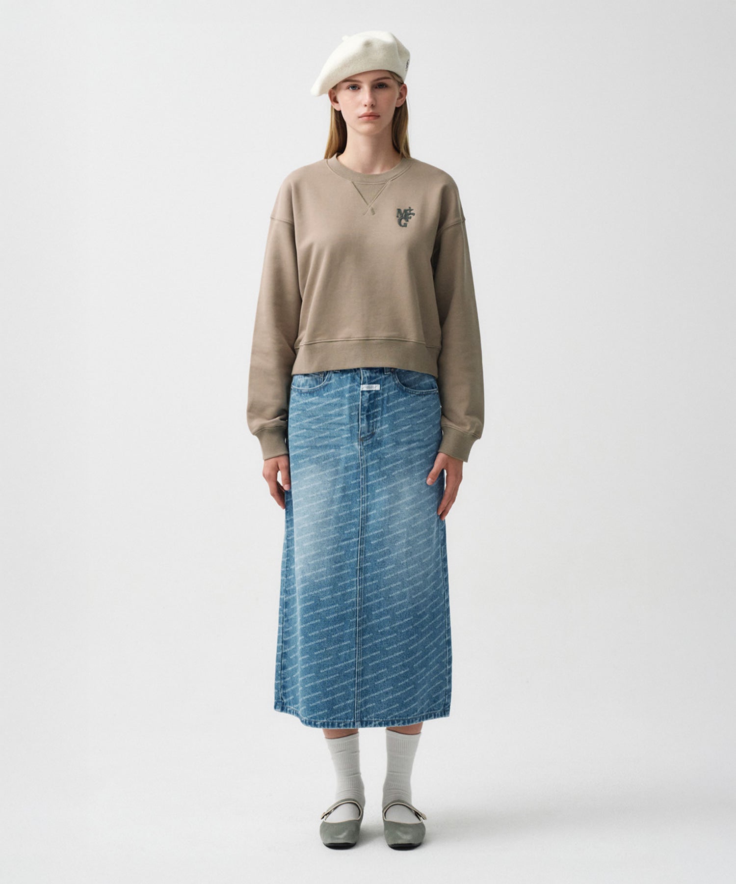Marithe & Francois Girbaud - M+fg Crop Sweatshirt (Beige) product image 3 | TRAB K-Fashion Australia