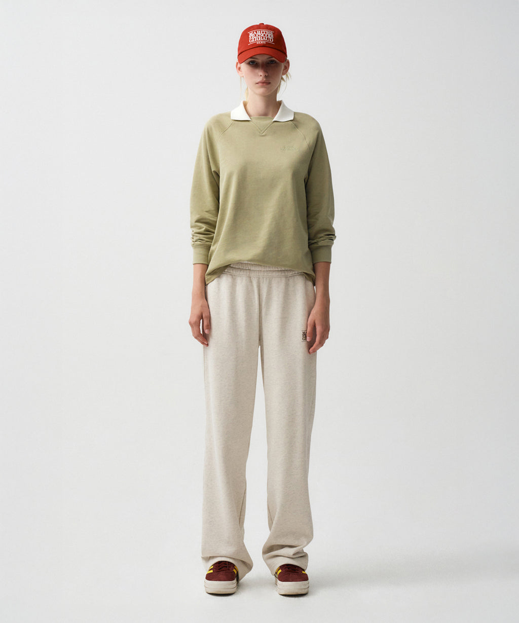 Marithe & Francois Girbaud - Collared Raglan Sweatshirt (Olive Khaki) product image 2 | TRAB K-Fashion Australia