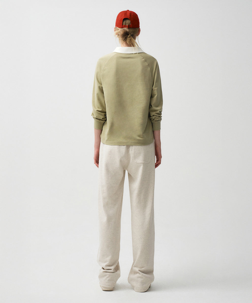 Marithe & Francois Girbaud - Collared Raglan Sweatshirt (Olive Khaki) product image 4 | TRAB K-Fashion Australia