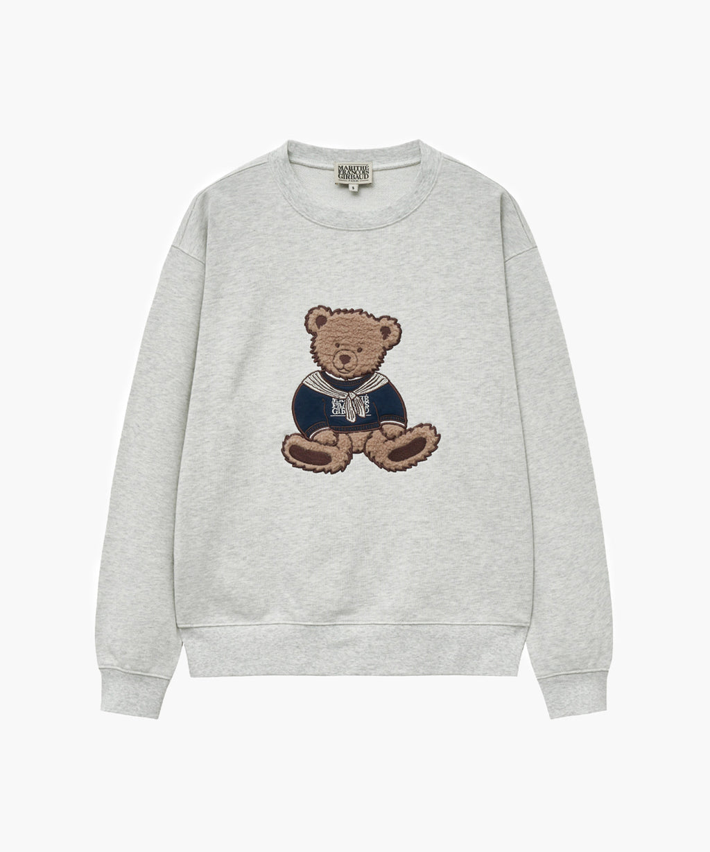 Marithe & Francois Girbaud - Boucle Doodle Bear Sweatshirt (Light Heather Gray) product image 6 | TRAB K-Fashion Australia