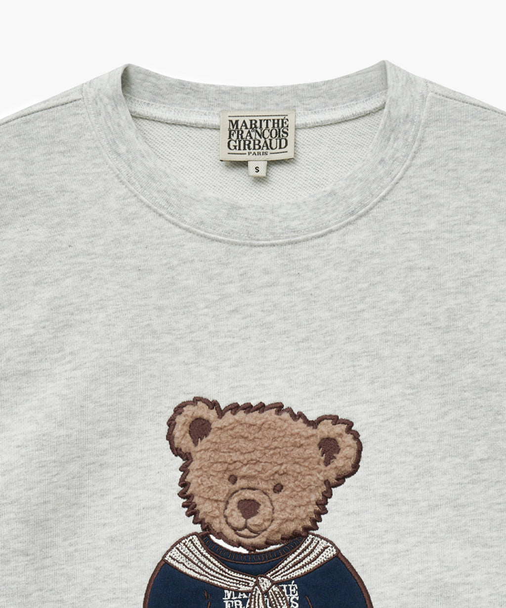 Marithe & Francois Girbaud - Boucle Doodle Bear Sweatshirt (Light Heather Gray) product image 8 | TRAB K-Fashion Australia