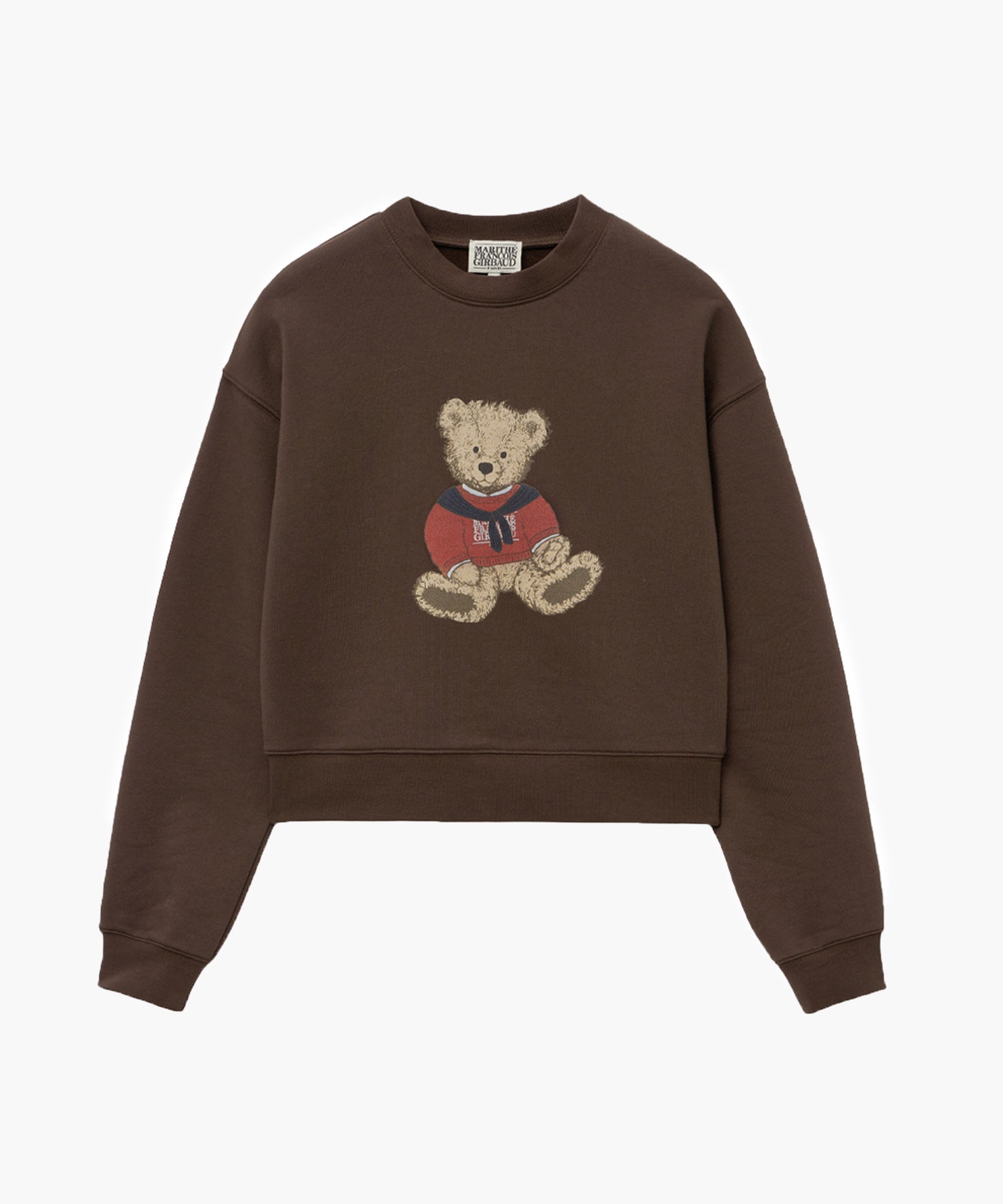 Marithe & Francois Girbaud - Doodle Bear Crop Sweatshirt (Dark Brown) product image 5 | TRAB K-Fashion Australia