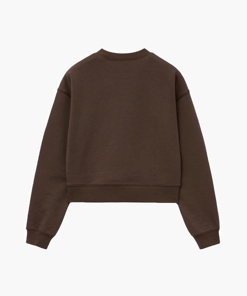 Marithe & Francois Girbaud - Doodle Bear Crop Sweatshirt (Dark Brown) product image 6 | TRAB K-Fashion Australia