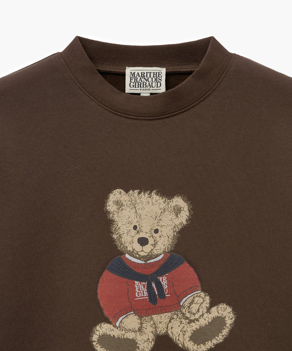 Marithe & Francois Girbaud - Doodle Bear Crop Sweatshirt (Dark Brown) product image 7 | TRAB K-Fashion Australia