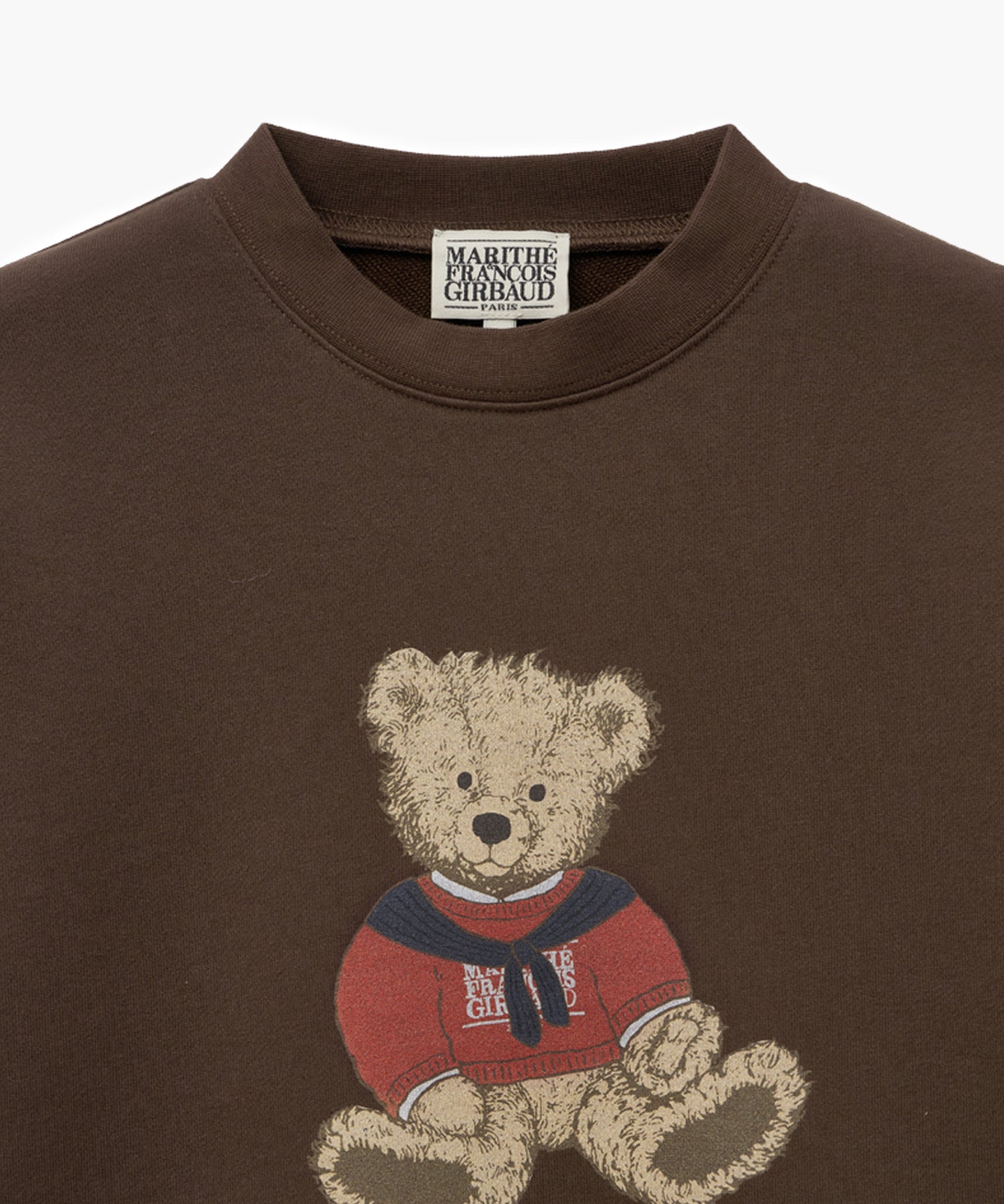 Marithe & Francois Girbaud - Doodle Bear Crop Sweatshirt (Dark Brown) product image 7 | TRAB K-Fashion Australia