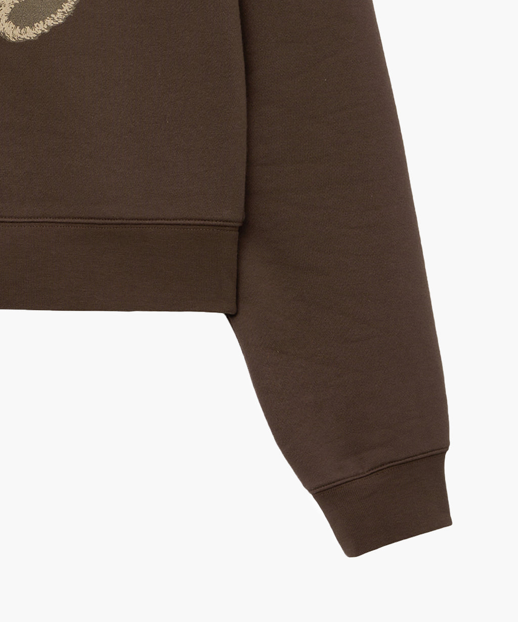 Marithe & Francois Girbaud - Doodle Bear Crop Sweatshirt (Dark Brown) product image 8 | TRAB K-Fashion Australia