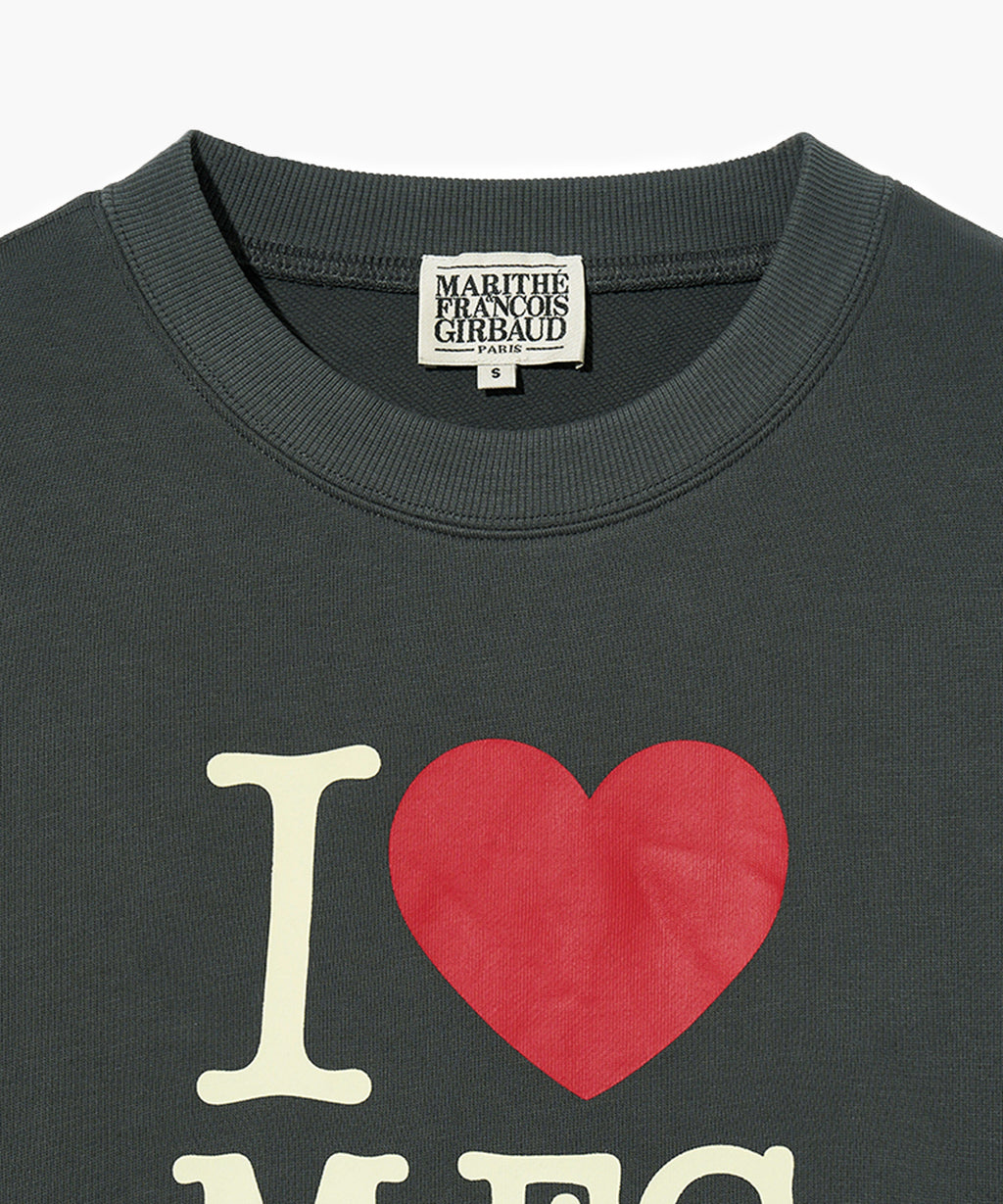 Marithe & Francois Girbaud - I Love Mfg Crop Sweatshirt (Charcoal) product image 3 | TRAB K-Fashion Australia