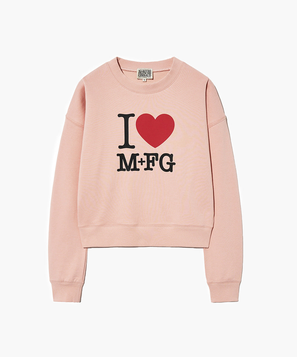 Marithe & Francois Girbaud - I Love Mfg Crop Sweatshirt (Pink) product image 1 | TRAB K-Fashion Australia