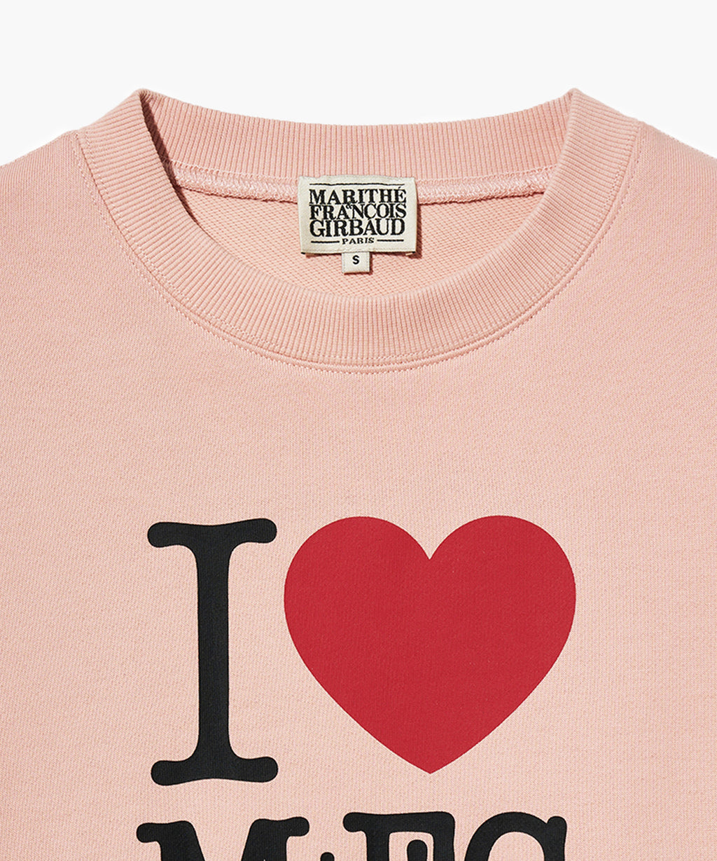 Marithe & Francois Girbaud - I Love Mfg Crop Sweatshirt (Pink) product image 3 | TRAB K-Fashion Australia