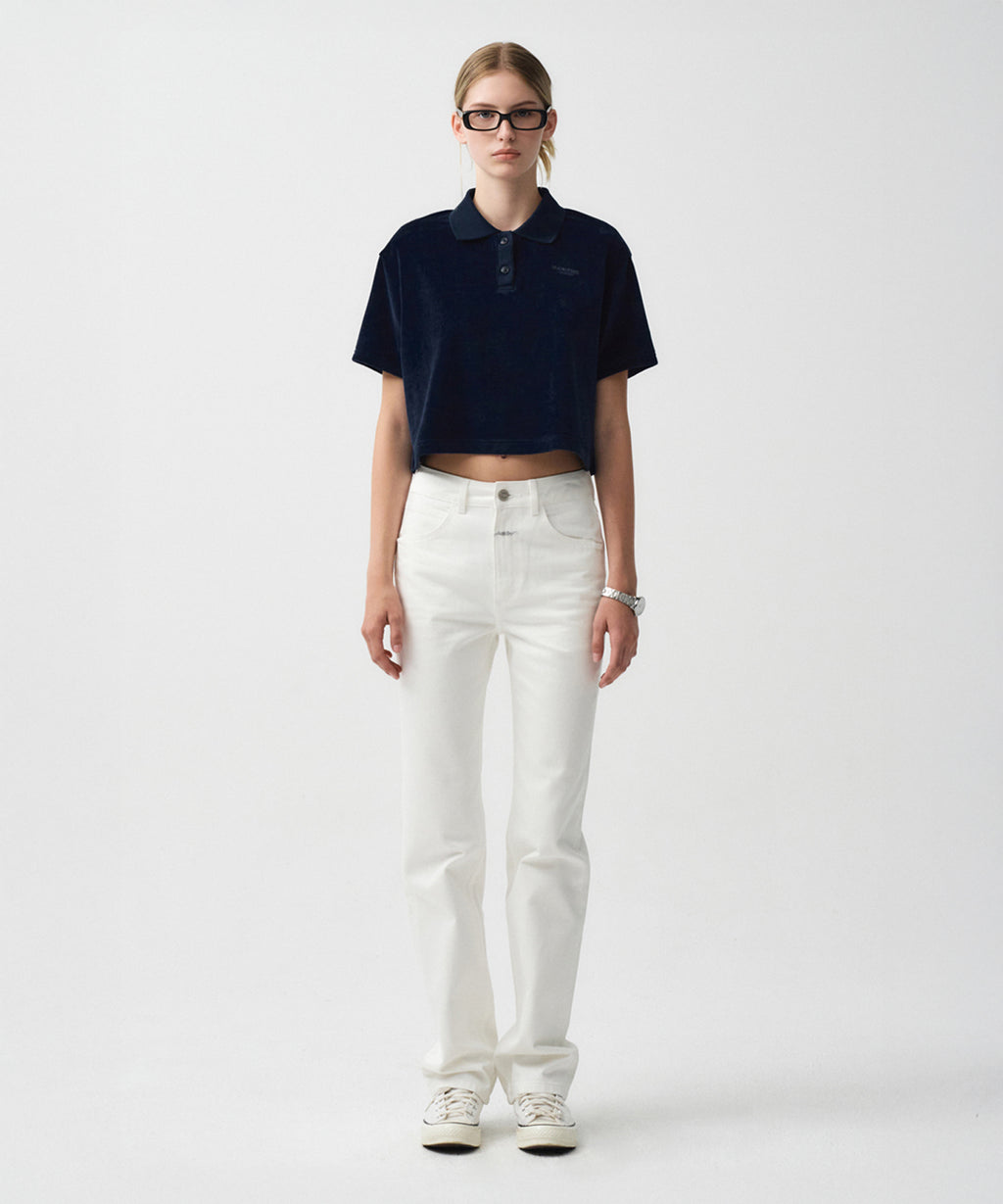 Marithe & Francois Girbaud - Velour Jersey Crop Tee (Navy) product image 3 | TRAB K-Fashion Australia