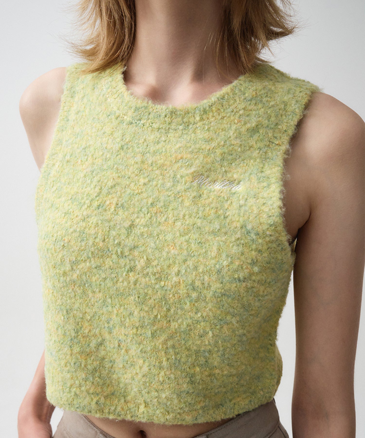 Marithe & Francois Girbaud - Layered Knit Vest (Melange Green) product image 3 | TRAB K-Fashion Australia