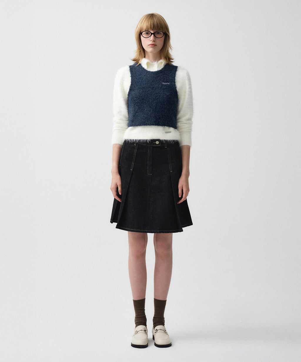 Marithe & Francois Girbaud - Layered Knit Vest (Navy) product image 3 | TRAB K-Fashion Australia
