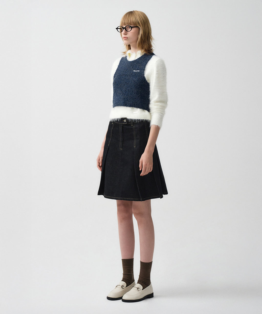 Marithe & Francois Girbaud - Layered Knit Vest (Navy) product image 4 | TRAB K-Fashion Australia