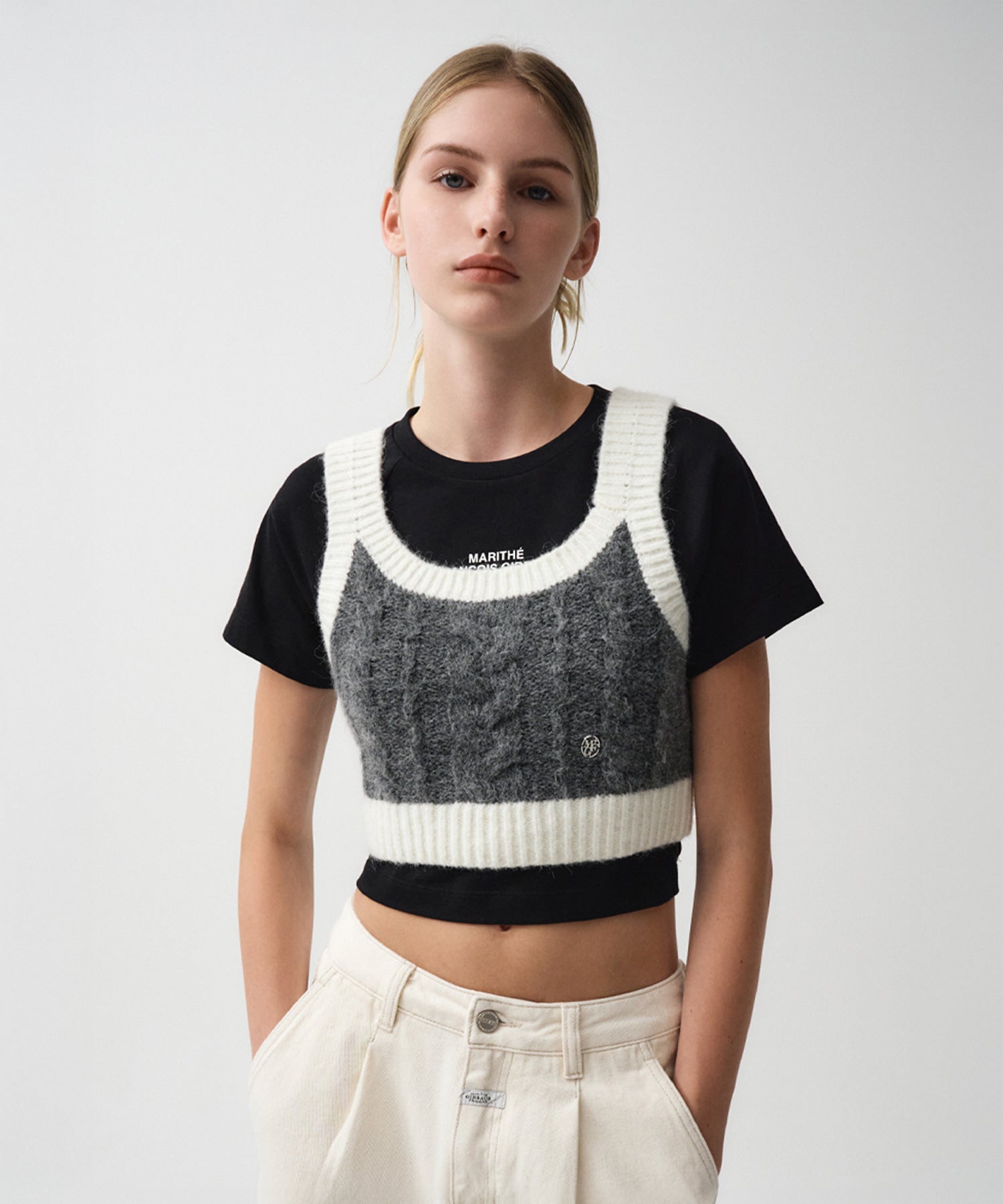 Marithe & Francois Girbaud - Logo Bustier (Ivory) product image 1 | TRAB K-Fashion Australia