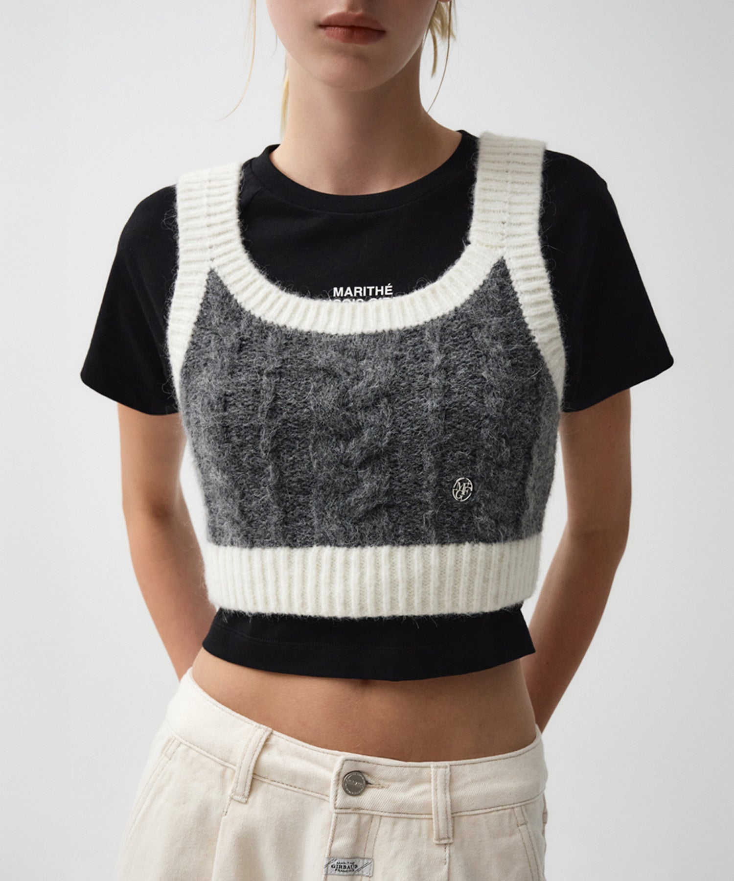Marithe & Francois Girbaud - Logo Bustier (Ivory) product image 2 | TRAB K-Fashion Australia