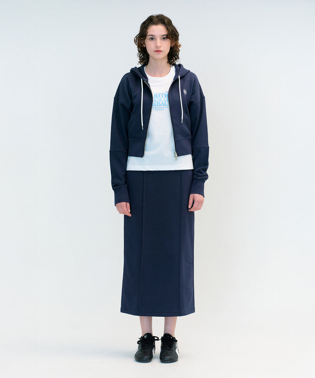 Marithe & Francois Girbaud - Circle Logo Sweat Skirt (Navy) product image 1 | TRAB K-Fashion Australia