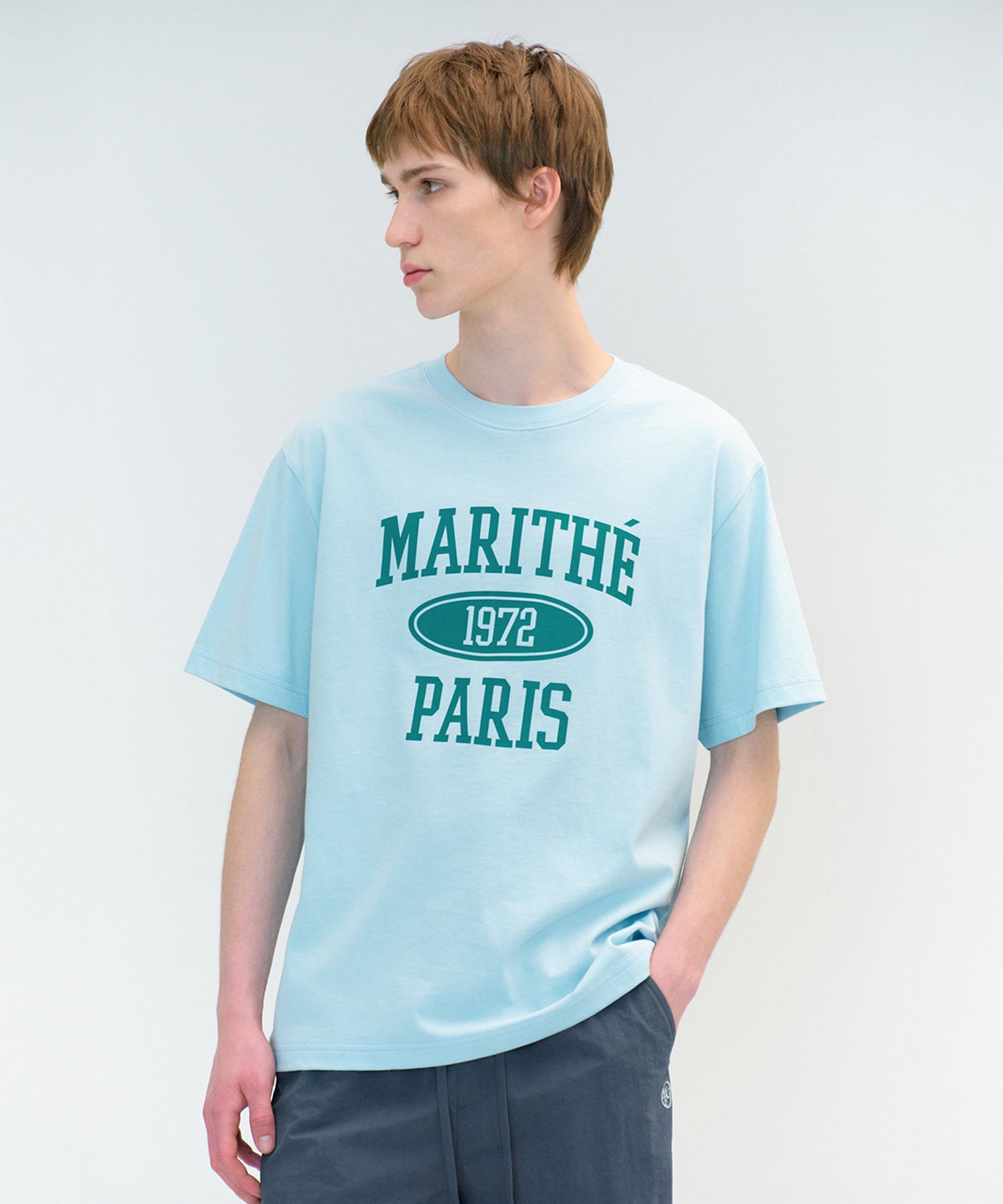 Marithe & Francois Girbaud - 1972 College Tee (Sky Blue) product image 1 | TRAB K-Fashion Australia