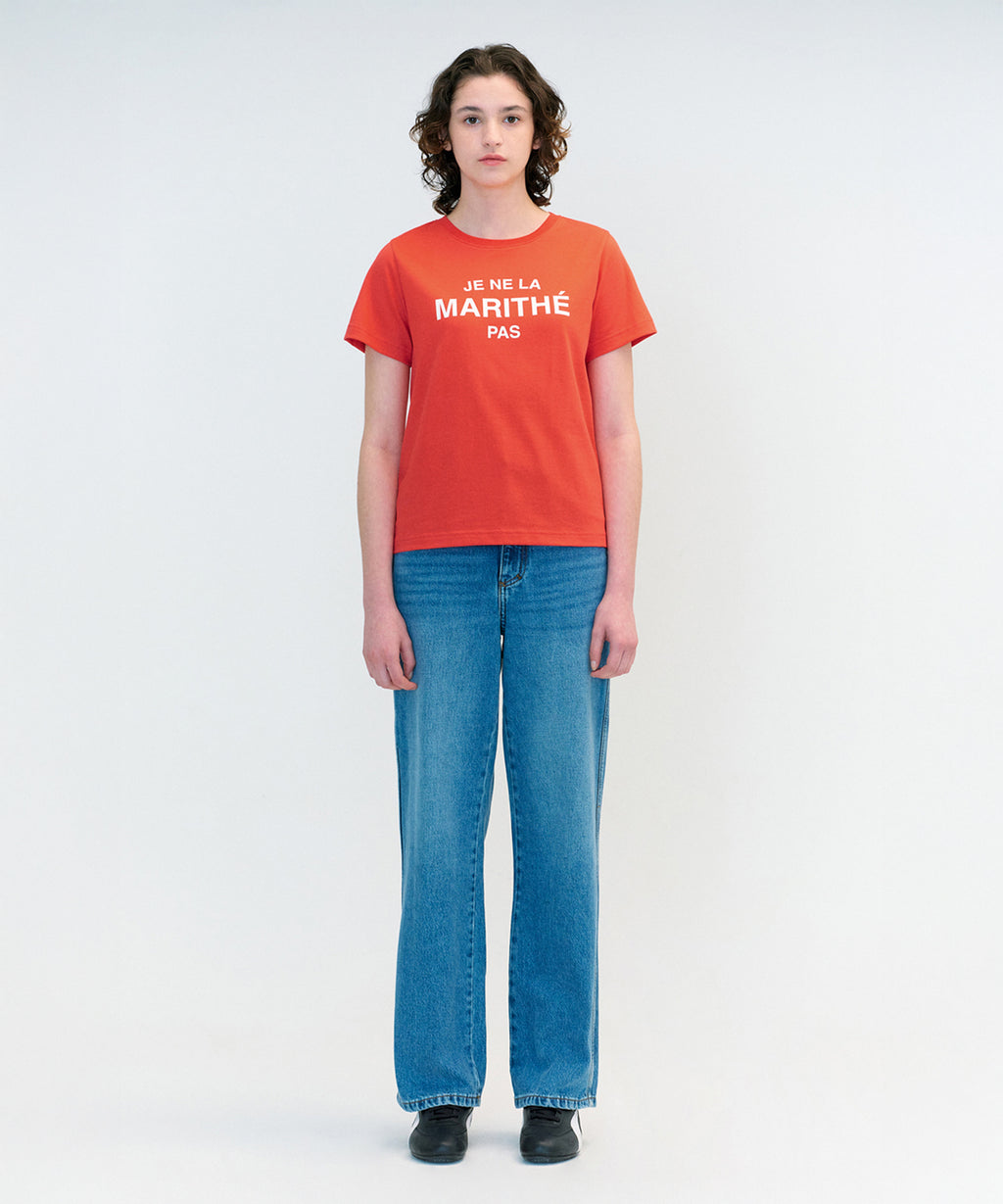 Marithe & Francois Girbaud - Je Ne La Logo Tee (Coral Pink) product image 2 | TRAB K-Fashion Australia