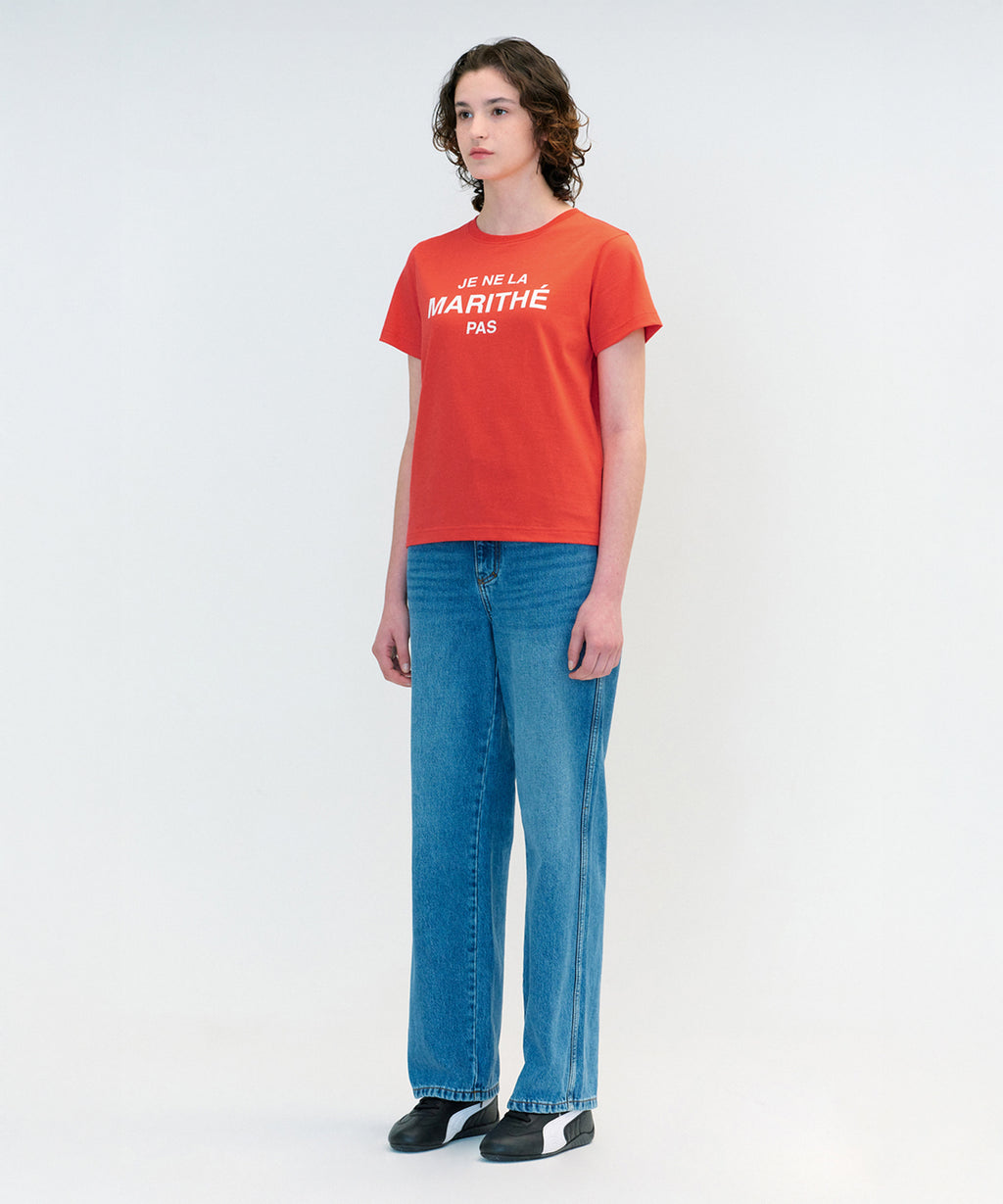 Marithe & Francois Girbaud - Je Ne La Logo Tee (Coral Pink) product image 3 | TRAB K-Fashion Australia