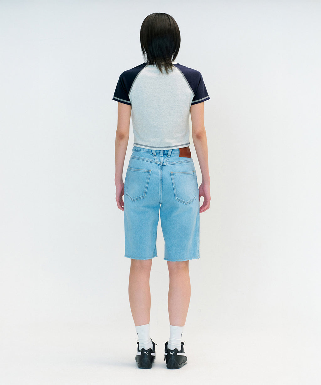 Marithe & Francois Girbaud - Raglan Stitch Crop Tee (Light Heather Gray) product image 4 | TRAB K-Fashion Australia