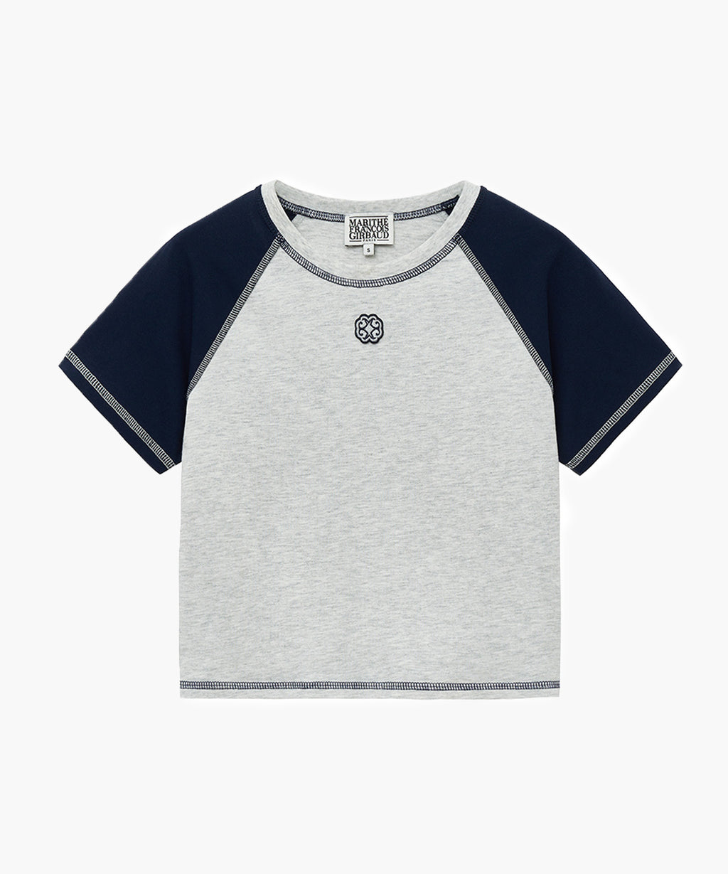 Marithe & Francois Girbaud - Raglan Stitch Crop Tee (Light Heather Gray) product image 5 | TRAB K-Fashion Australia