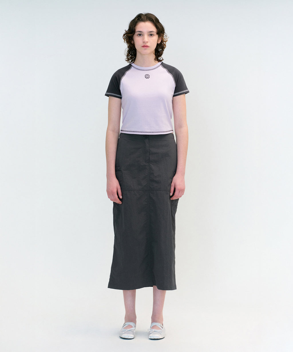 Marithe & Francois Girbaud - Raglan Stitch Crop Tee (Light Purple) product image 2 | TRAB K-Fashion Australia