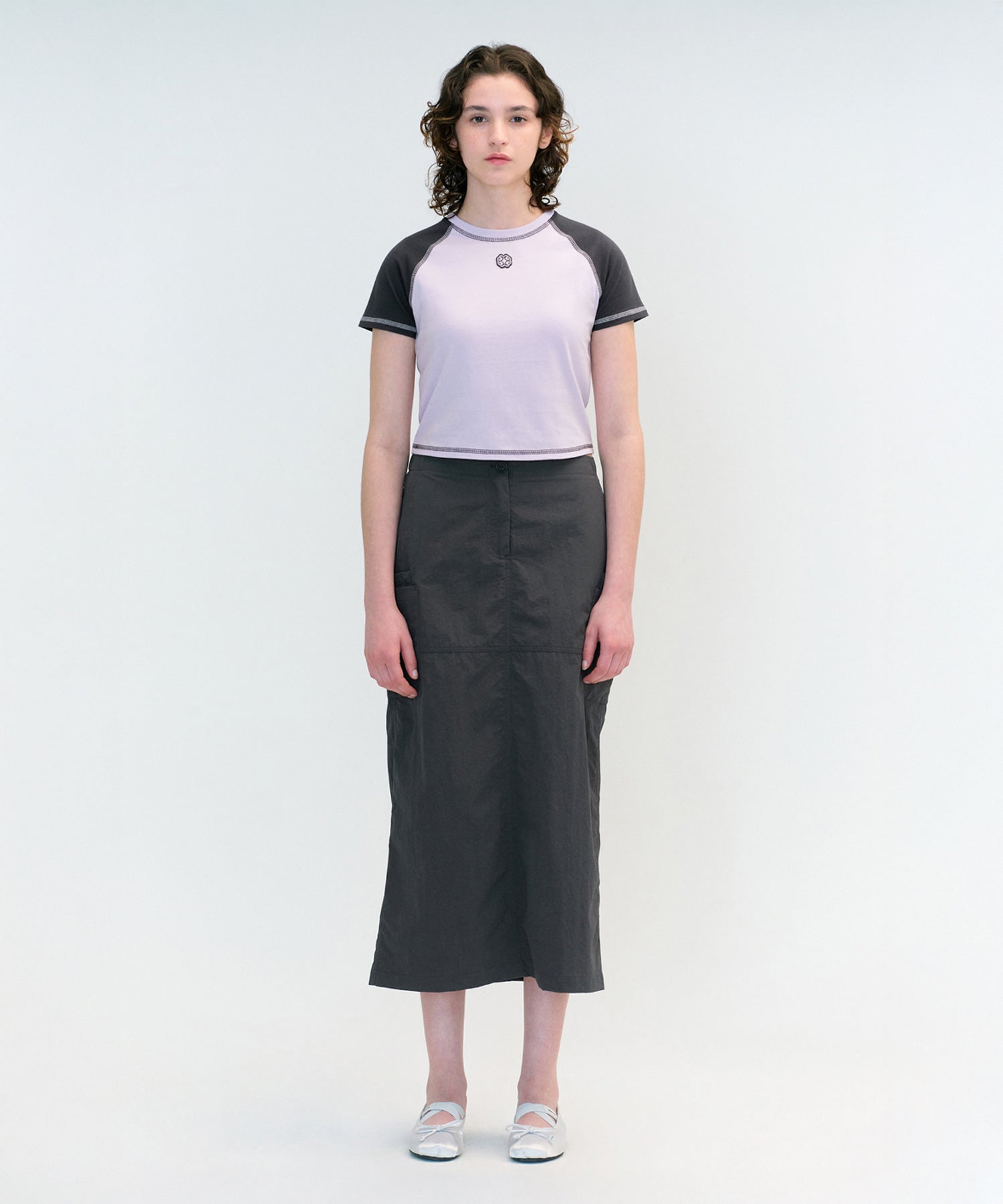 Marithe & Francois Girbaud - Raglan Stitch Crop Tee (Light Purple) product image 2 | TRAB K-Fashion Australia