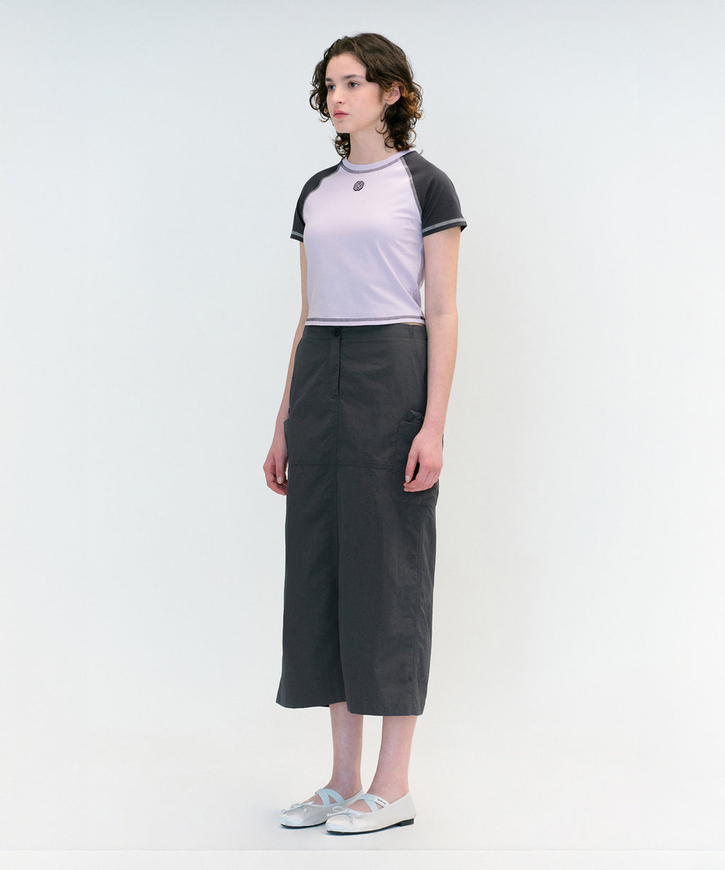 Marithe & Francois Girbaud - Raglan Stitch Crop Tee (Light Purple) product image 3 | TRAB K-Fashion Australia