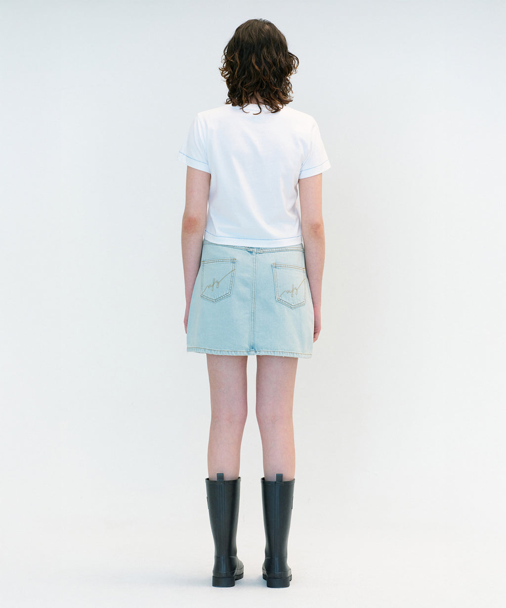 Marithe & Francois Girbaud - Rolling Logo Crop Tee (White) product image 4 | TRAB K-Fashion Australia