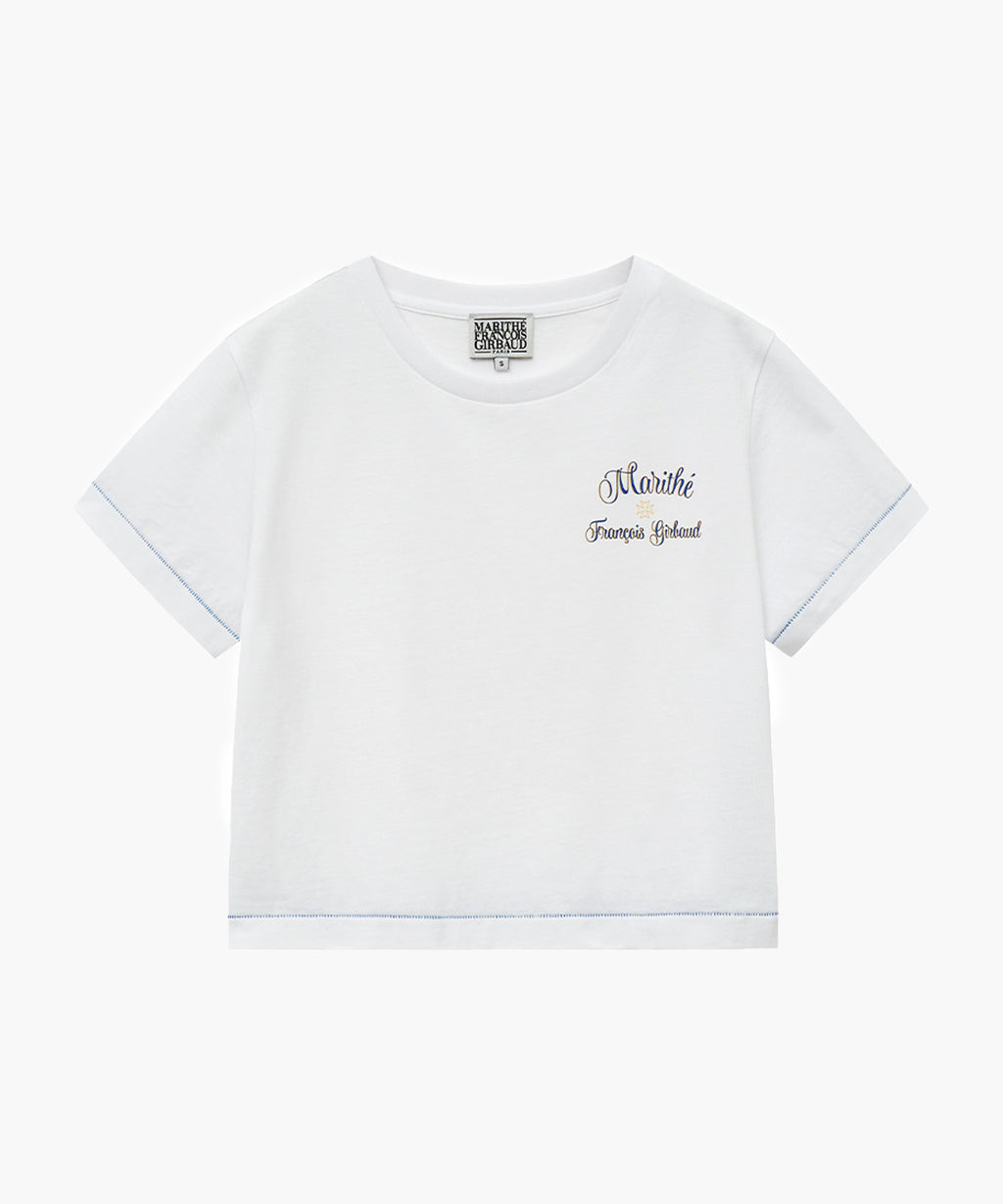 Marithe & Francois Girbaud - Rolling Logo Crop Tee (White) product image 5 | TRAB K-Fashion Australia