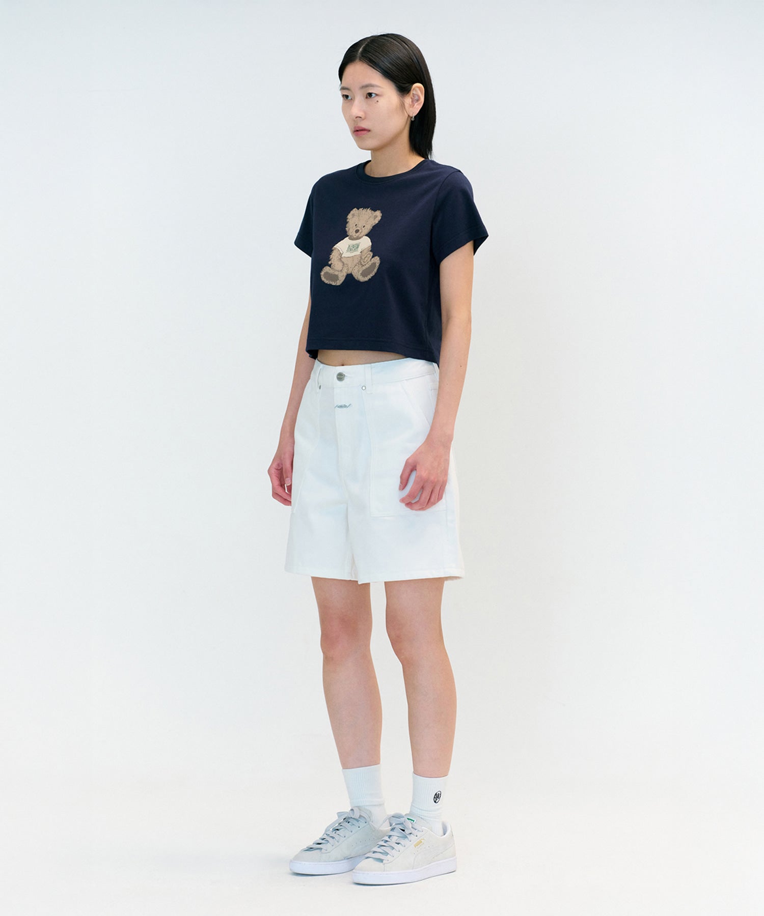 Marithe & Francois Girbaud - Doodle Bear Crop Tee (Navy) product image 3 | TRAB K-Fashion Australia