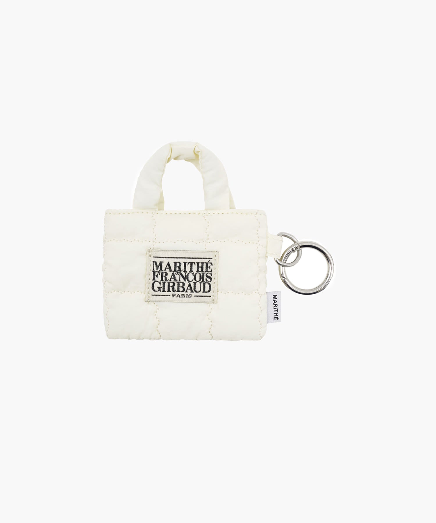 Marithe & Francois Girbaud - Classic Logo Mini Padding Bag Keyring (Ivory) product image 1 | TRAB K-Fashion Australia