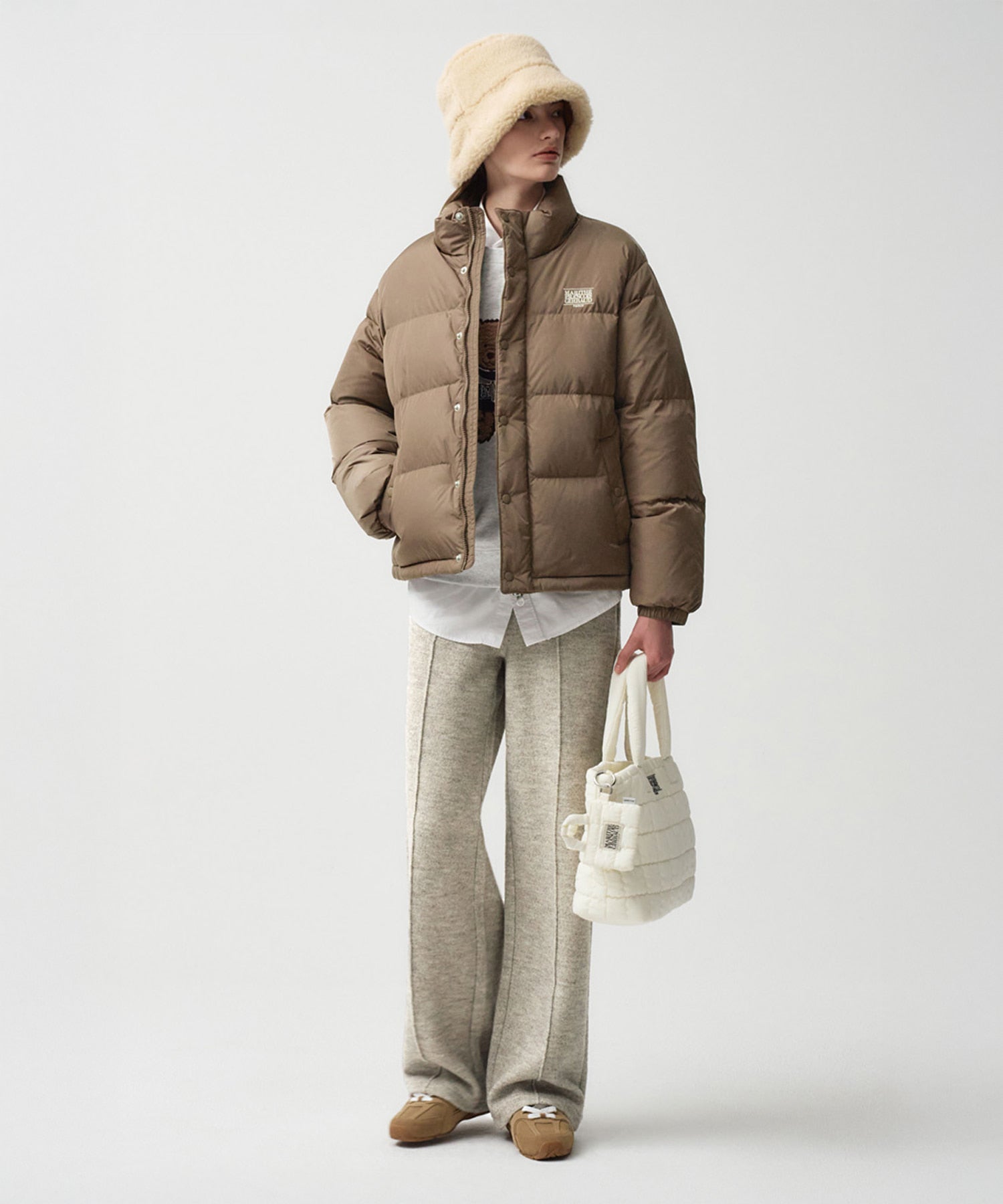 Marithe & Francois Girbaud - Classic Logo Mini Padding Bag Keyring (Ivory) product image 6 | TRAB K-Fashion Australia