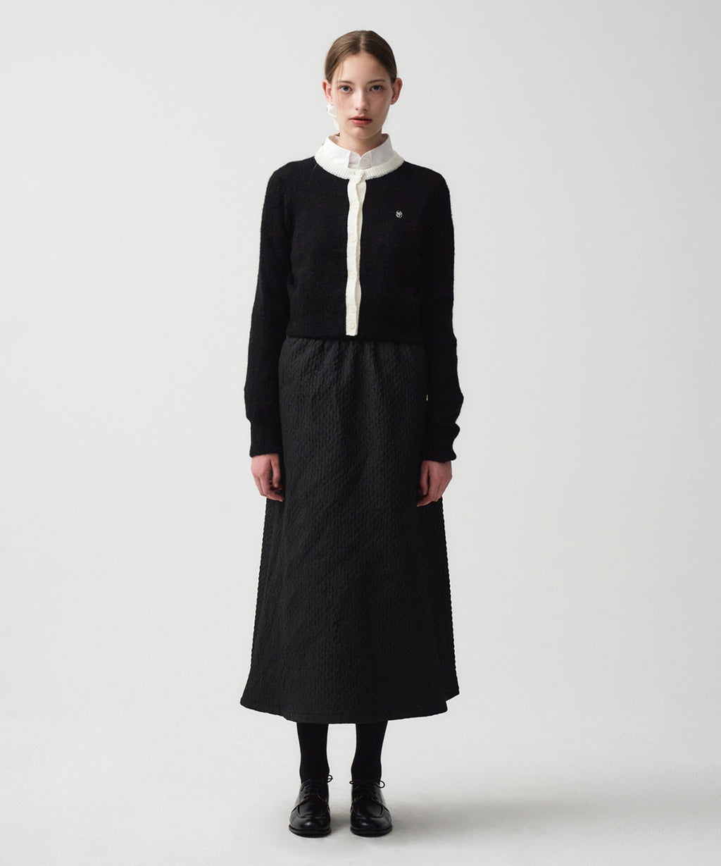 Marithe & Francois Girbaud - Circle Logo Mohair Crop Cardigan (Black) product image 2 | TRAB K-Fashion Australia