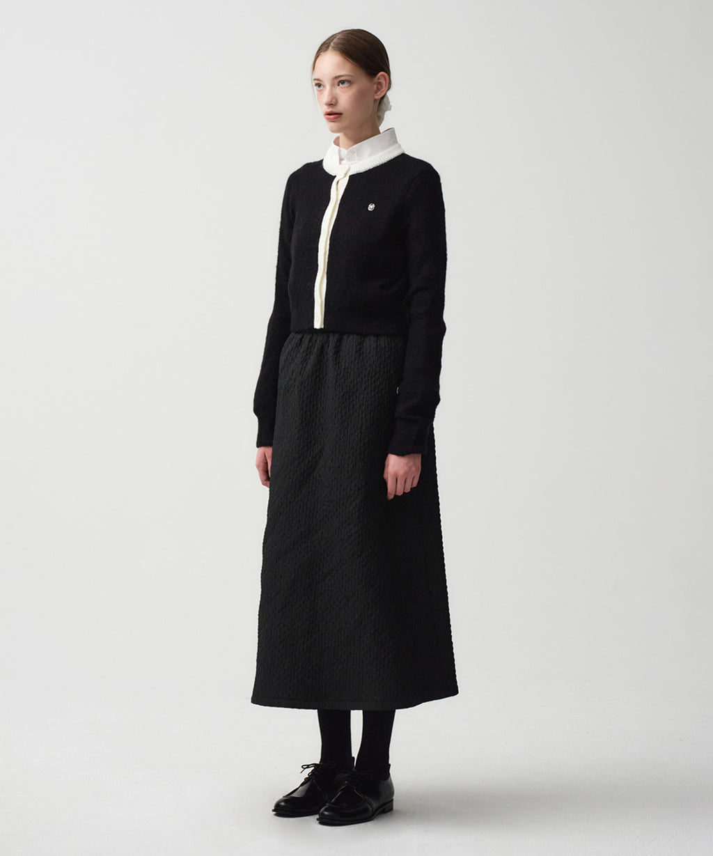Marithe & Francois Girbaud - Circle Logo Mohair Crop Cardigan (Black) product image 3 | TRAB K-Fashion Australia