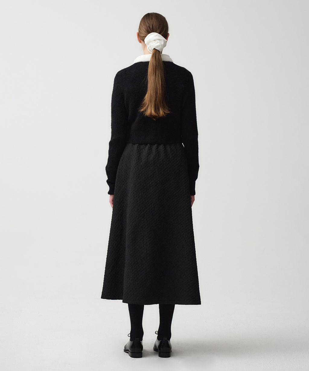 Marithe & Francois Girbaud - Circle Logo Mohair Crop Cardigan (Black) product image 4 | TRAB K-Fashion Australia