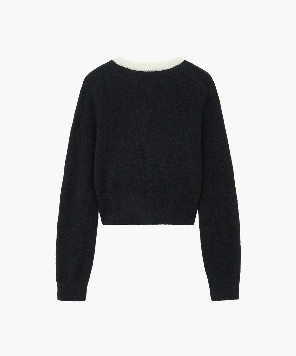 Marithe & Francois Girbaud - Circle Logo Mohair Crop Cardigan (Black) product image 6 | TRAB K-Fashion Australia
