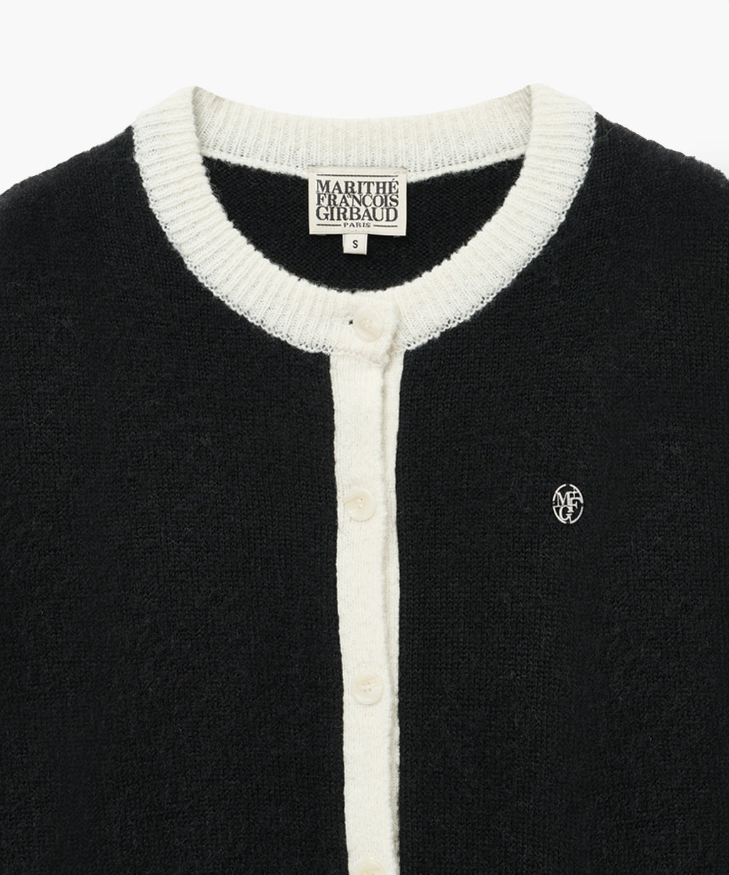 Marithe & Francois Girbaud - Circle Logo Mohair Crop Cardigan (Black) product image 7 | TRAB K-Fashion Australia
