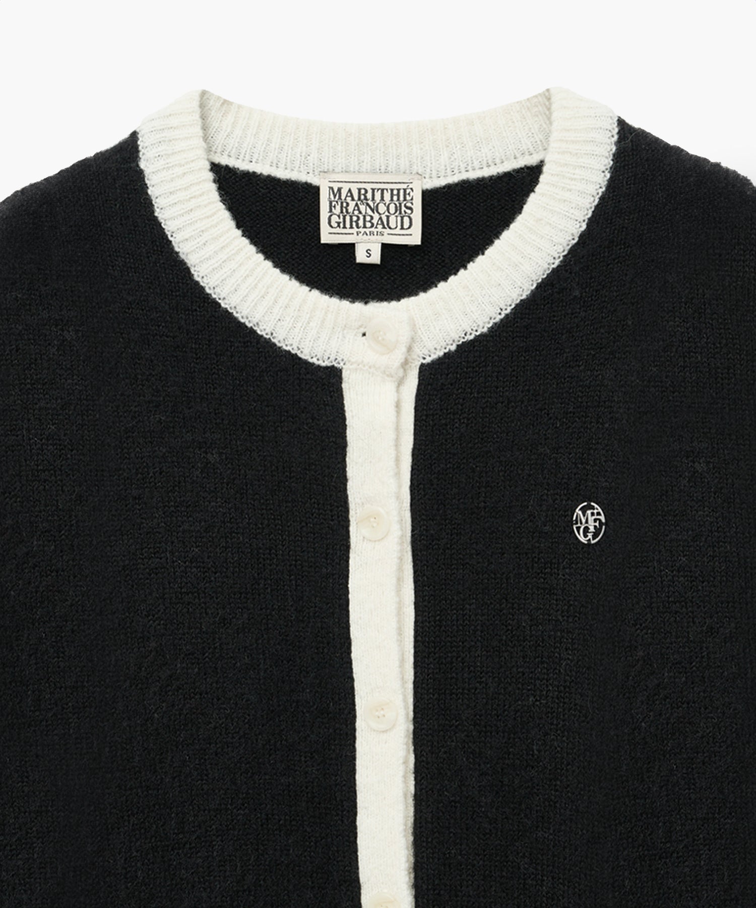 Marithe & Francois Girbaud - Circle Logo Mohair Crop Cardigan (Black) product image 7 | TRAB K-Fashion Australia