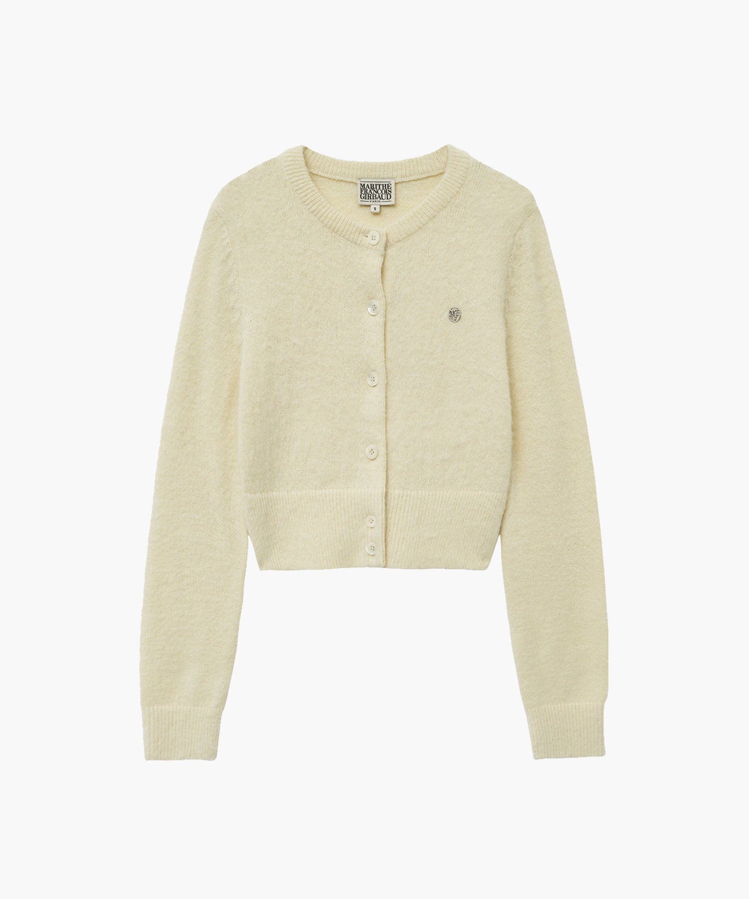 Marithe & Francois Girbaud - Circle Logo Mohair Crop Cardigan (Ivory) product image 3 | TRAB K-Fashion Australia