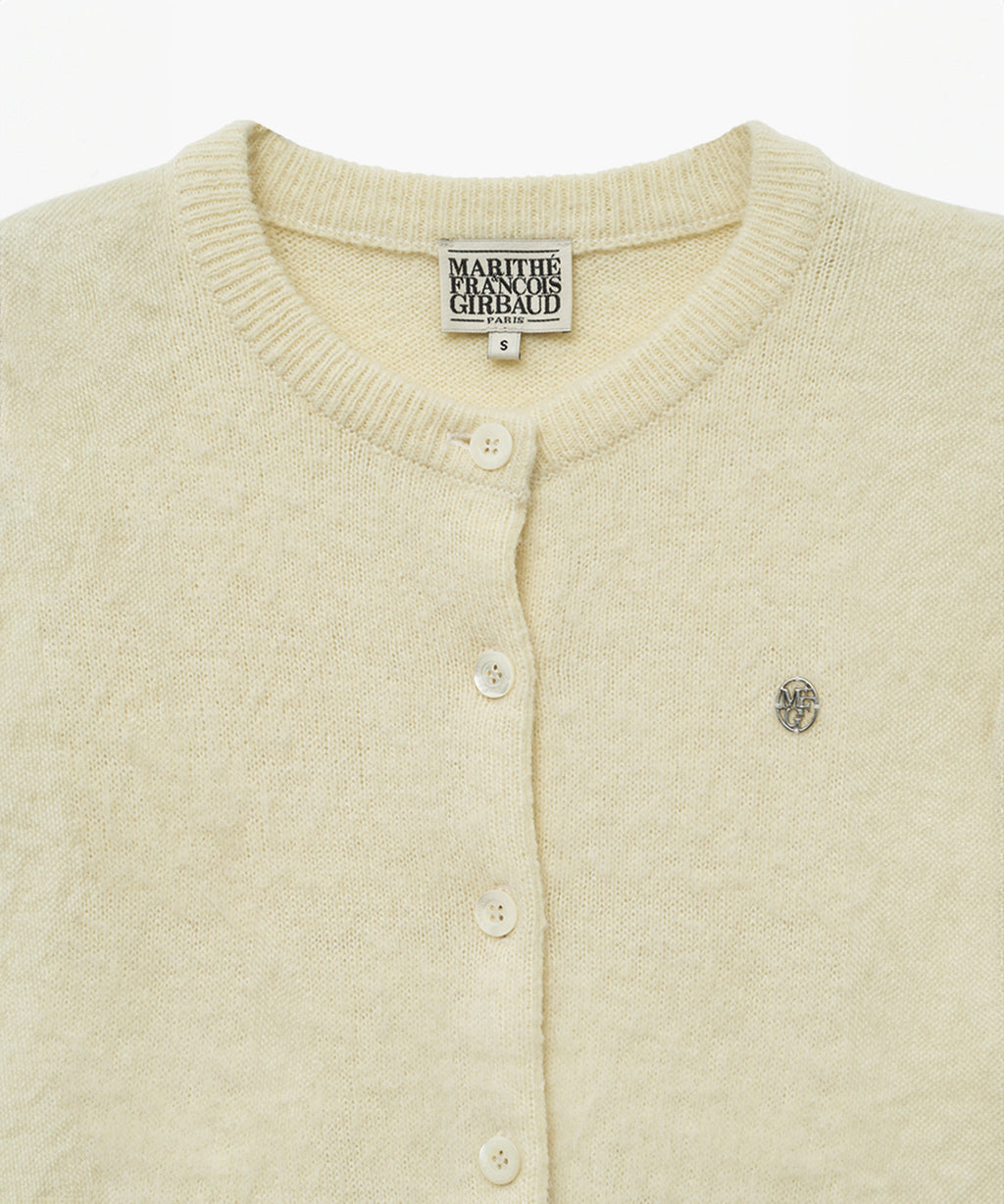 Marithe & Francois Girbaud - Circle Logo Mohair Crop Cardigan (Ivory) product image 5 | TRAB K-Fashion Australia