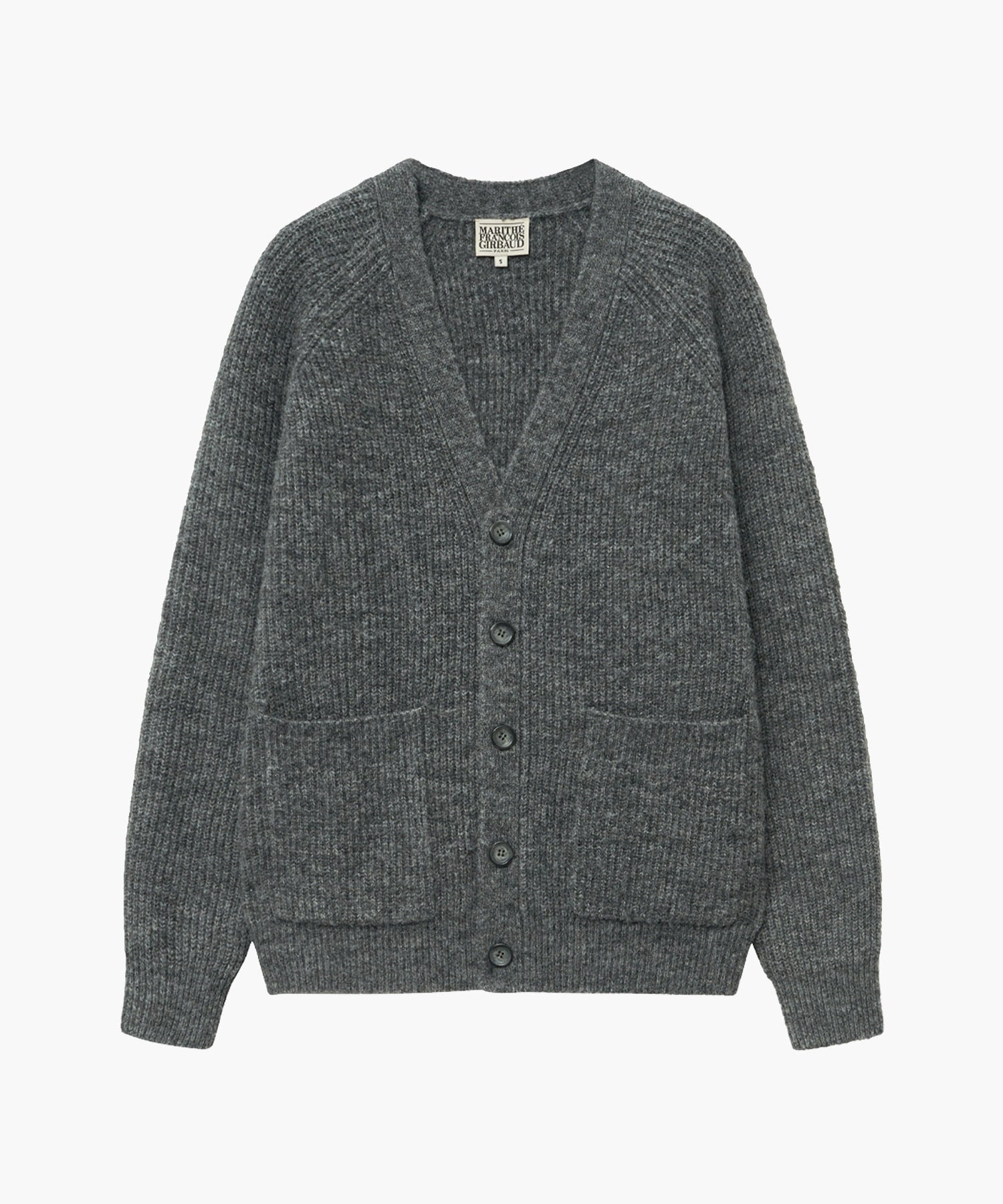 Marithe & Francois Girbaud - Hairy Overfit V Neck Cardigan (Gray) product image 7 | TRAB K-Fashion Australia