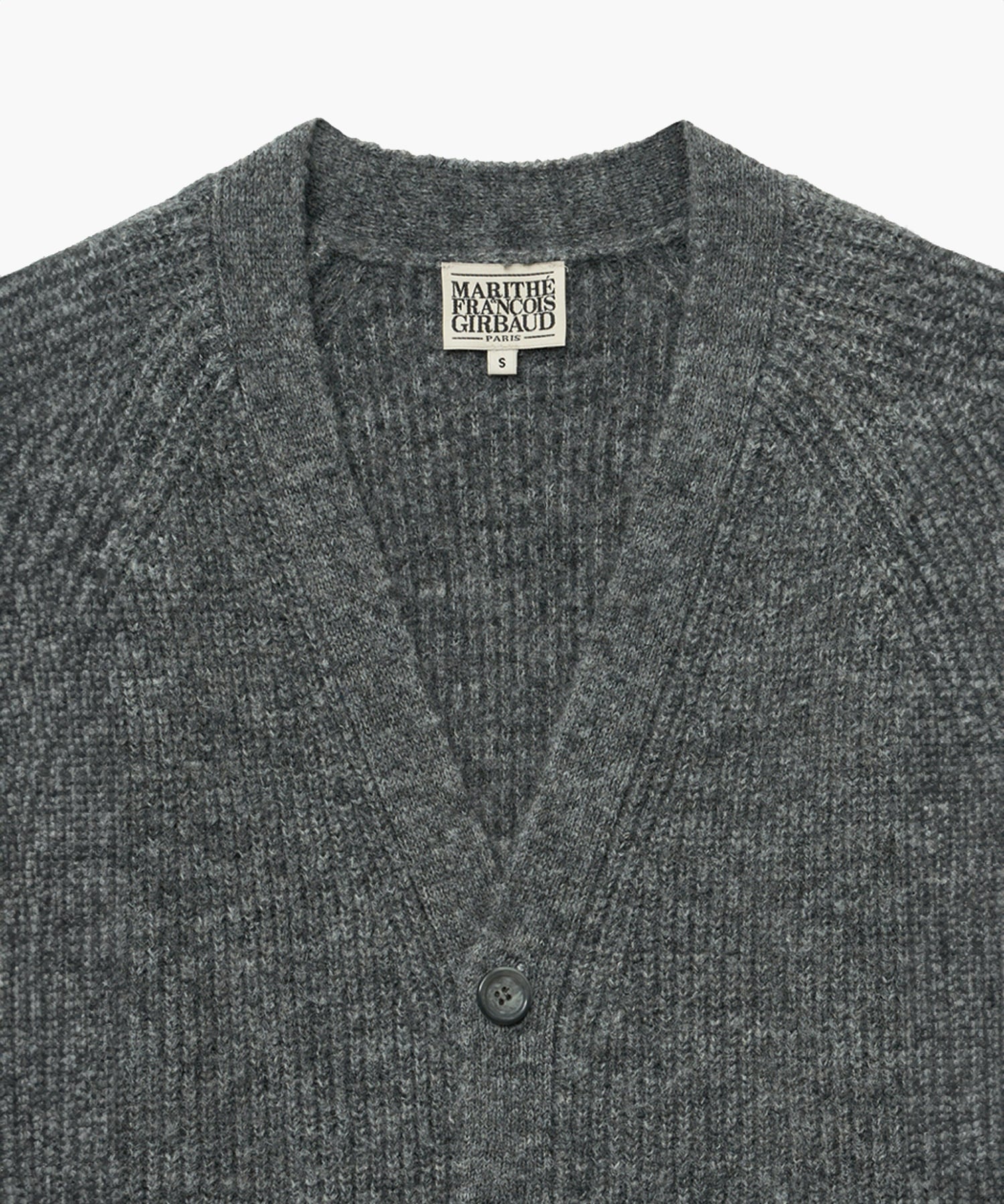 Marithe & Francois Girbaud - Hairy Overfit V Neck Cardigan (Gray) product image 9 | TRAB K-Fashion Australia