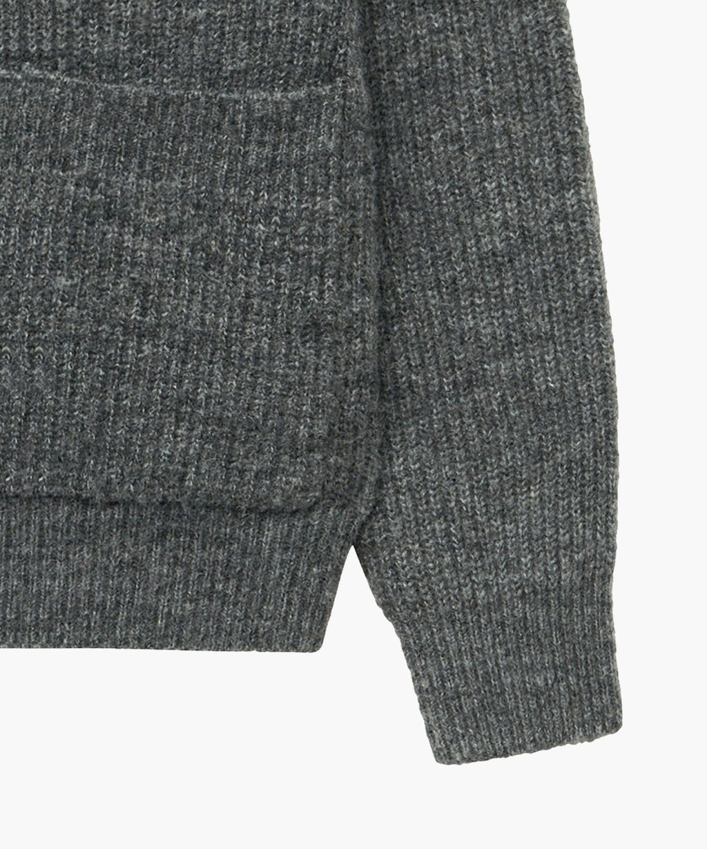 Marithe & Francois Girbaud - Hairy Overfit V Neck Cardigan (Gray) product image 10 | TRAB K-Fashion Australia