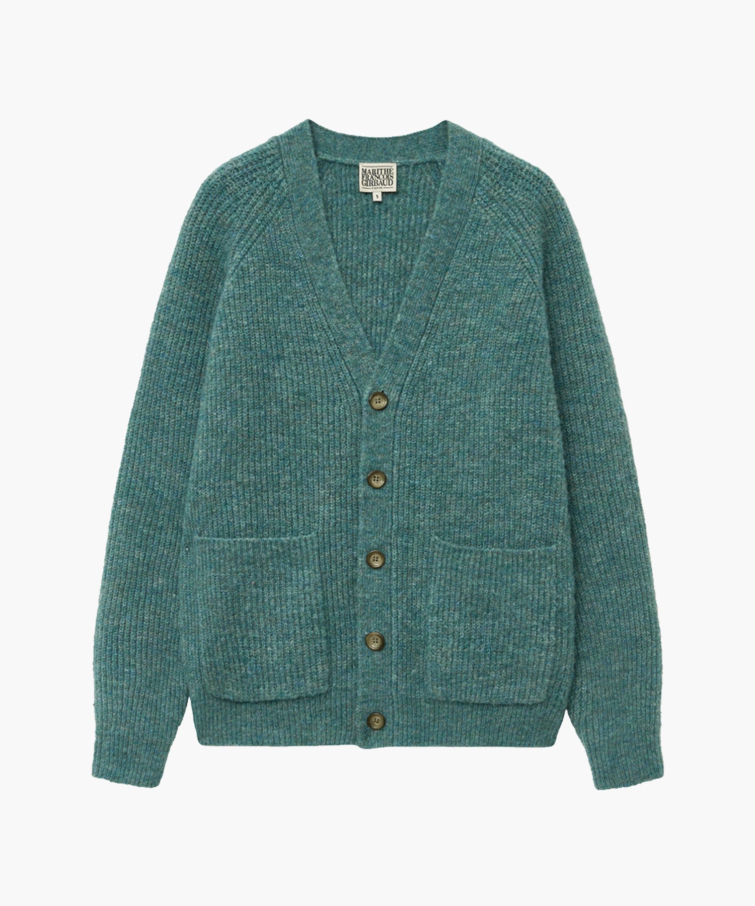 Marithe & Francois Girbaud - Hairy Overfit V Neck Cardigan (Mint) product image 9 | TRAB K-Fashion Australia