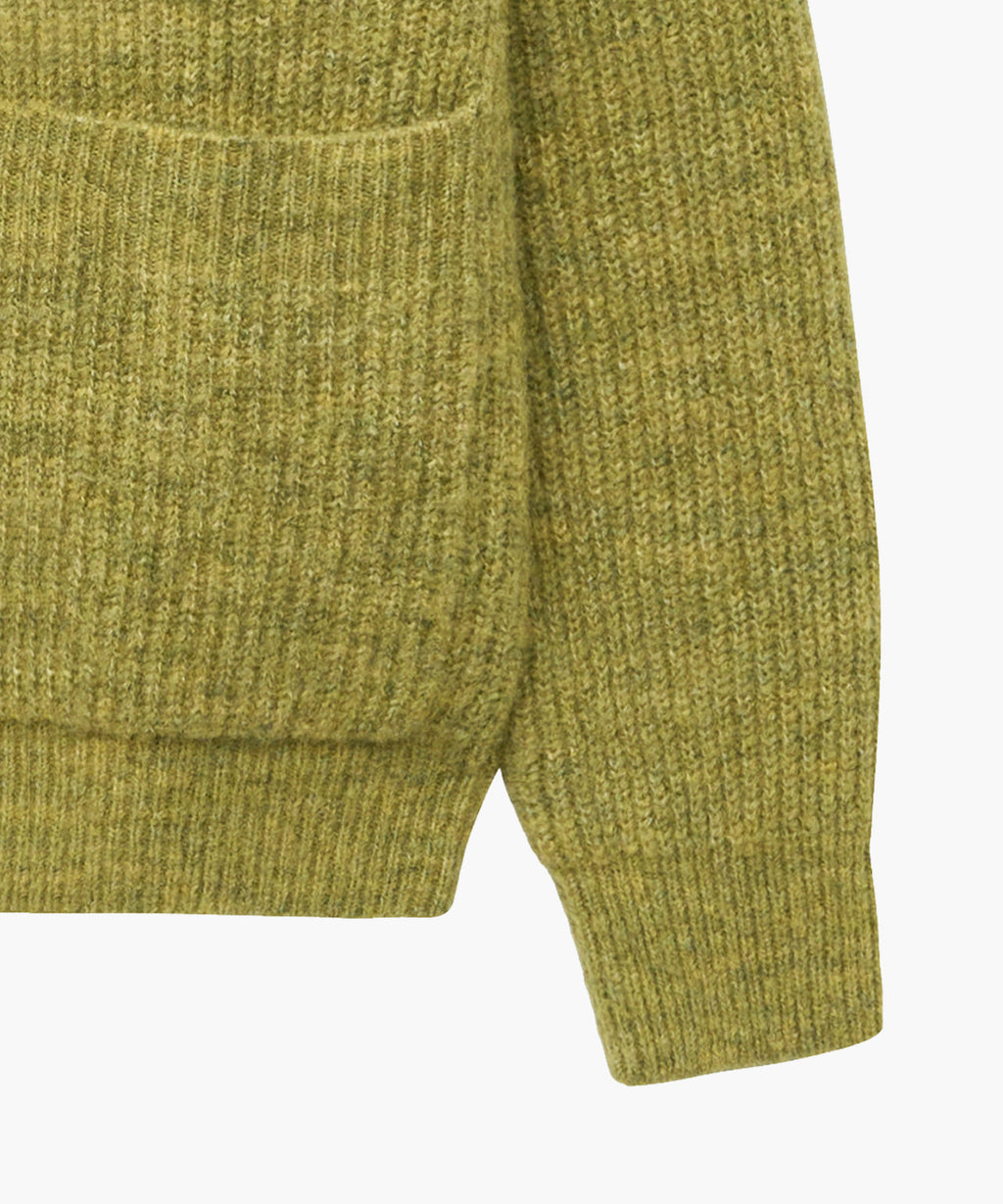 Marithe & Francois Girbaud - Hairy Overfit V Neck Cardigan (Mustard) product image 8 | TRAB K-Fashion Australia